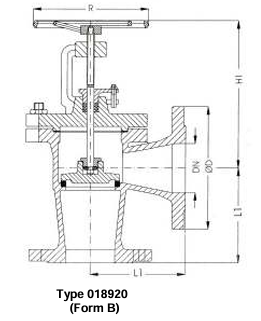 Screwdown Check-Valves (SDNR), PN 16/DN175 straight type or angle type, DIN 86252-02