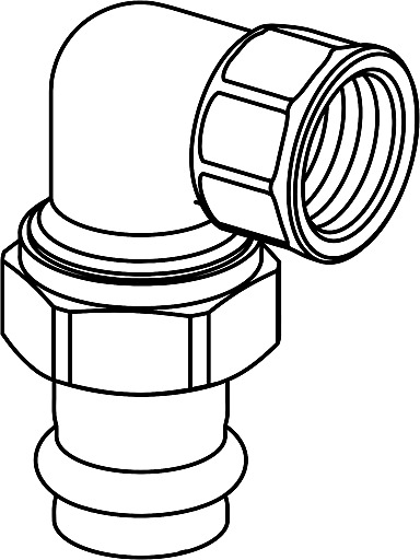 Sanpress, adapter union 90°, 132 729