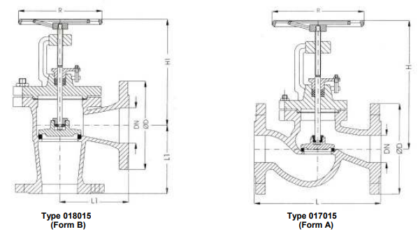 Stop-valves and angle stop-valves, PN 16/DN300