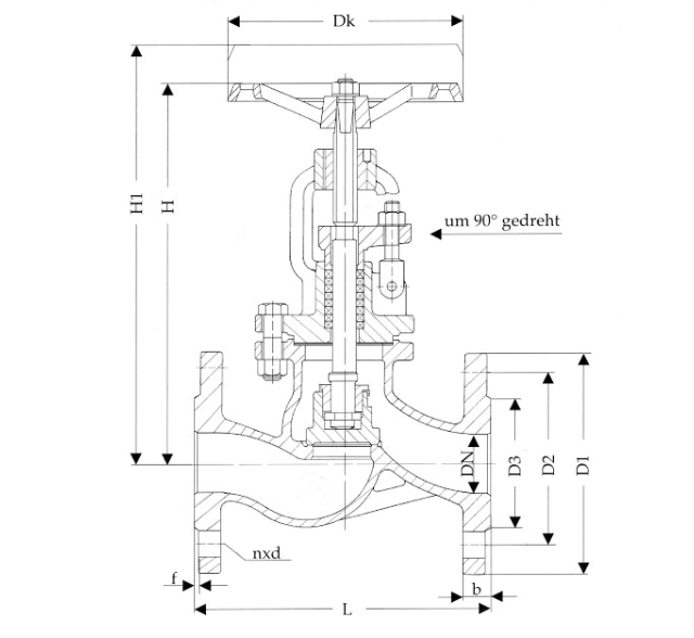 Straight Stop-Valves, PN 40/DN150