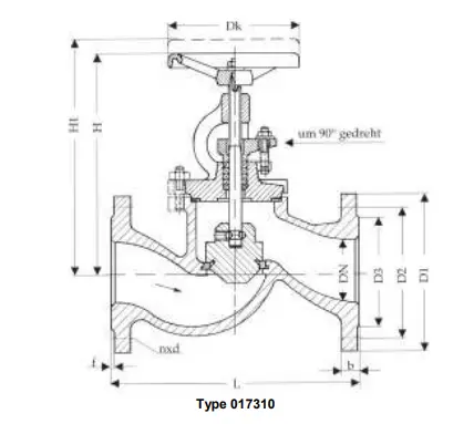 Straight Stop-Valves  with throttle-disc, PN 16/DN20