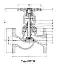 Bellow Sealed Globe Valves, PN 16/DN80, straight type or angle type