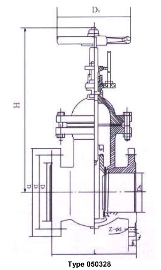 gate valves with indicator, flat body, PN 10/16, DN100 nodular iron EN-JS1049, DIN 3352-2