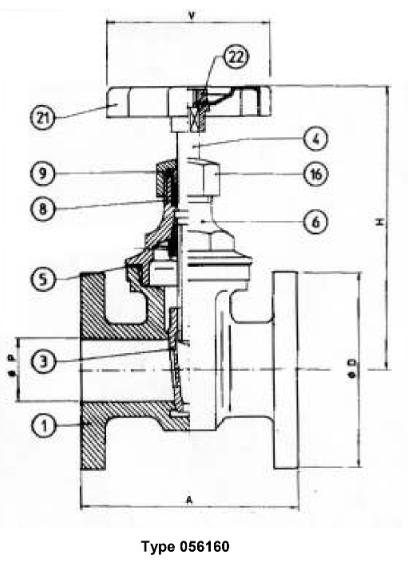 Flanged gate valves PN16 / DN 050