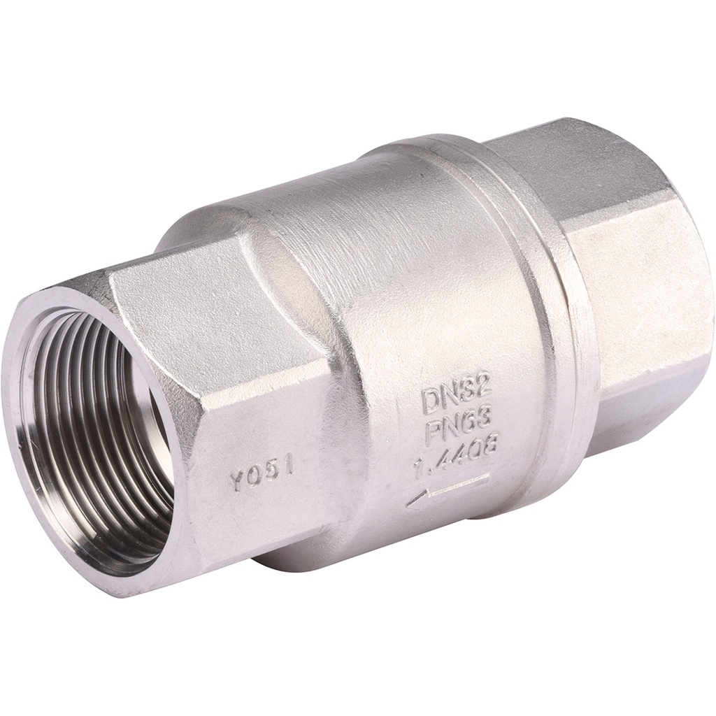 STAINLESS STEEL CHECK V. 329 BSP 3/8" FF PTFE seat Spring Check All positions  