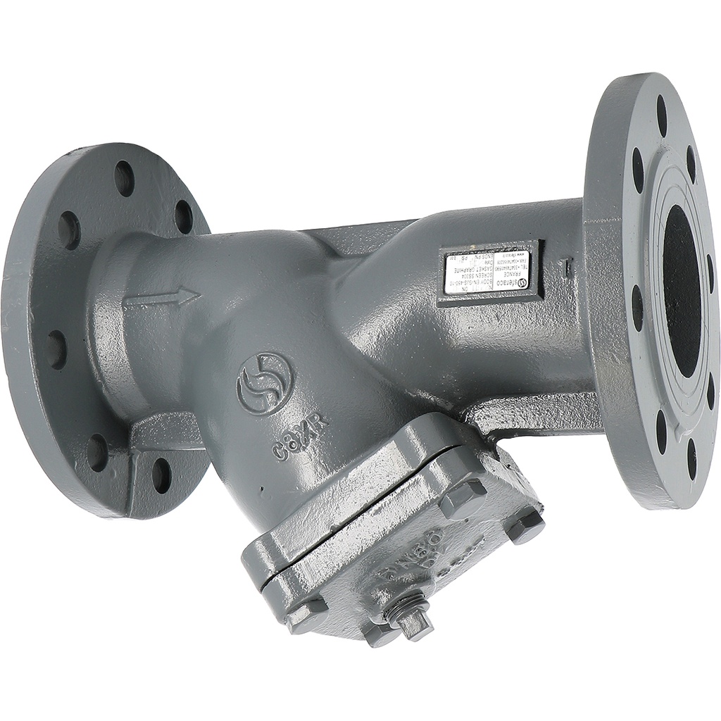 CAST IRON Y-STRAINER PN10/16 DN40 Alkyd coated EN-GJL-250 body / F304  