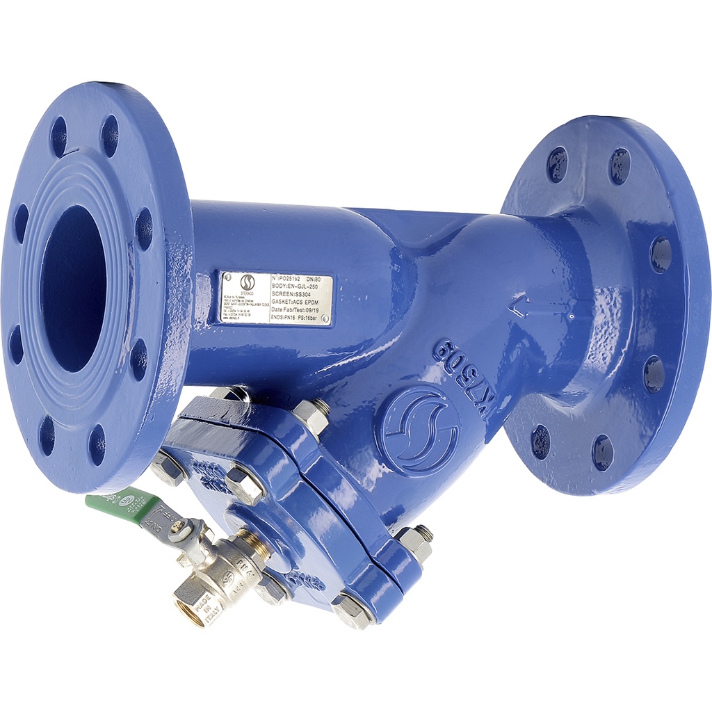 CAST IRON Y-STRAINER 233 PN10/16 DN100 Epoxy coated EN-GJL-250 body / F304  
