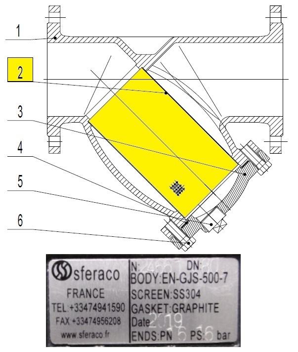 SCREEN FOR STRAINER 220Y DN150 159x202 MESH 2MM  